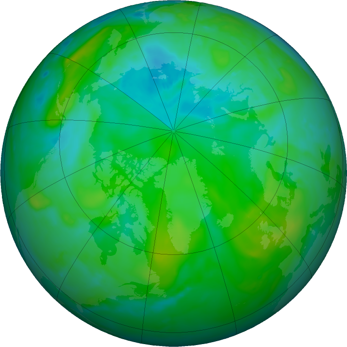 Arctic ozone map for 08 August 2021